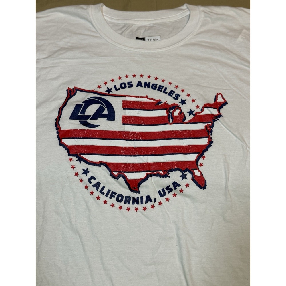 NWOT! LA Rams NFL Team Apparel, Men's Long Sleeve Size 2XL White, American Flag - Picture 4 of 13